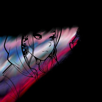 a realistic girl, spray painting