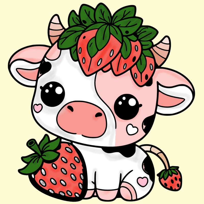 cute strawberry cow