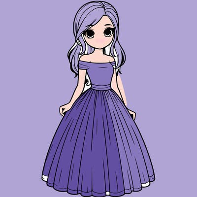 realistic girl in dress