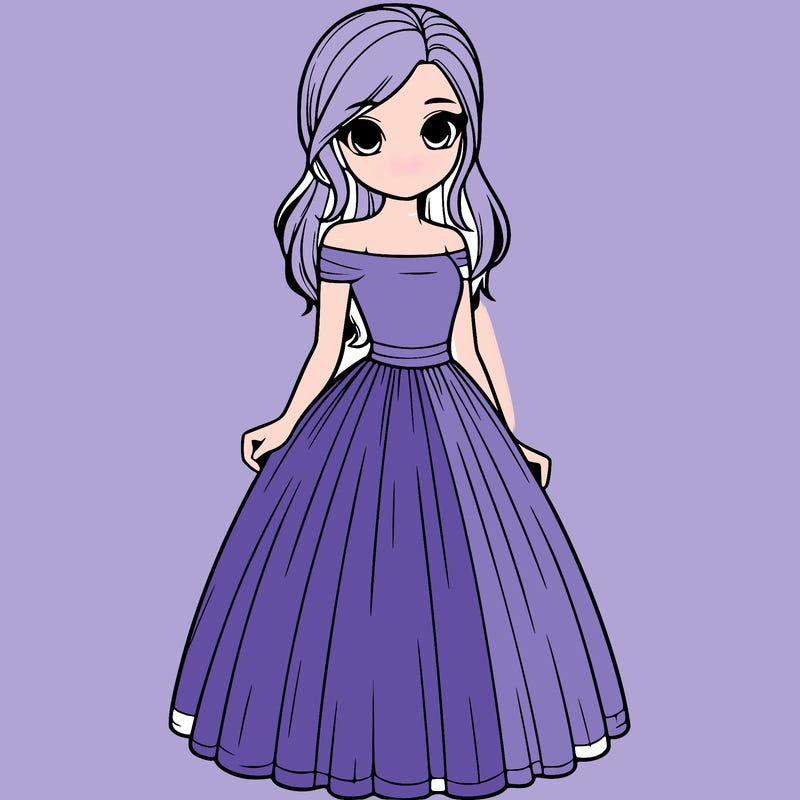 realistic girl in dress