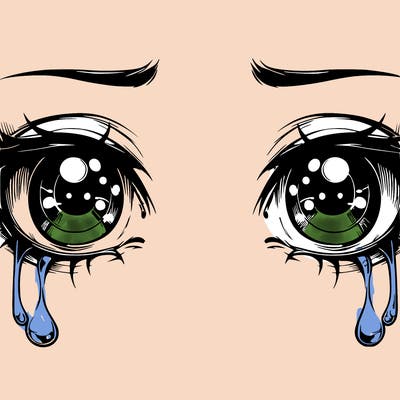 realistic eyes with tears