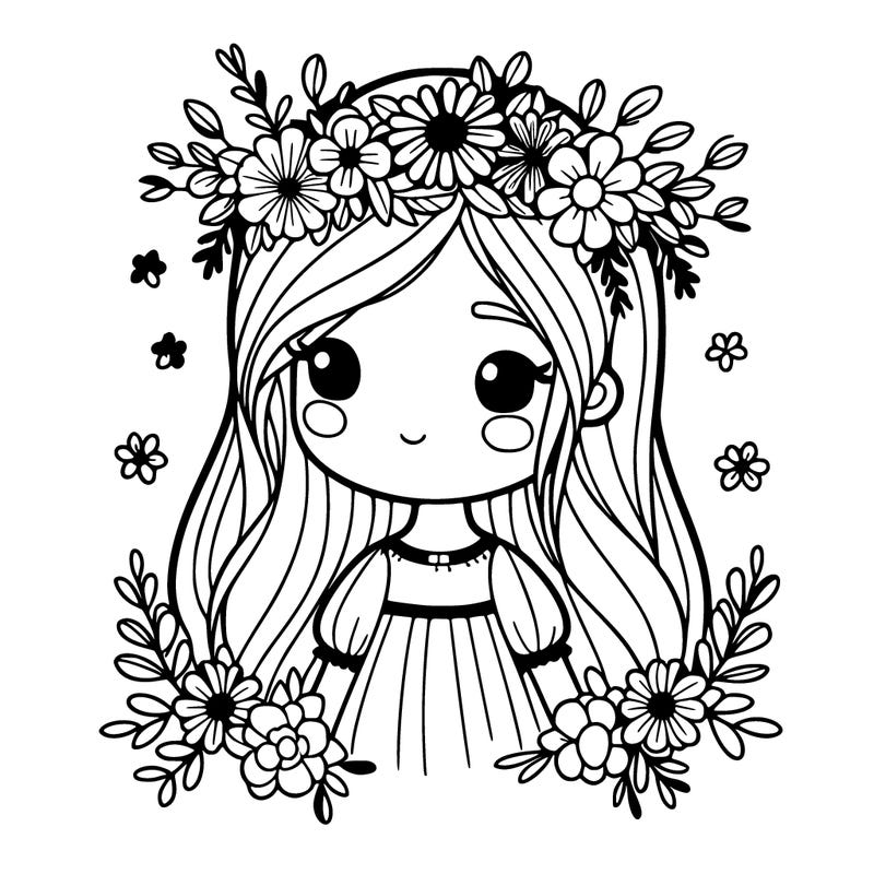 girl with flowers crown
