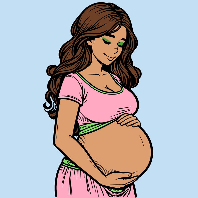 woman heavily pregnant realistic