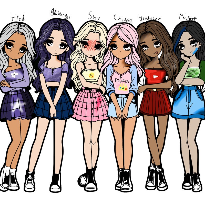 a group of girls realistic