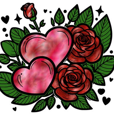 heart's and roses