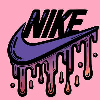 dripping nike logo