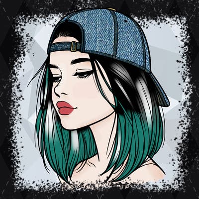 realistic  girl with a backwards hat