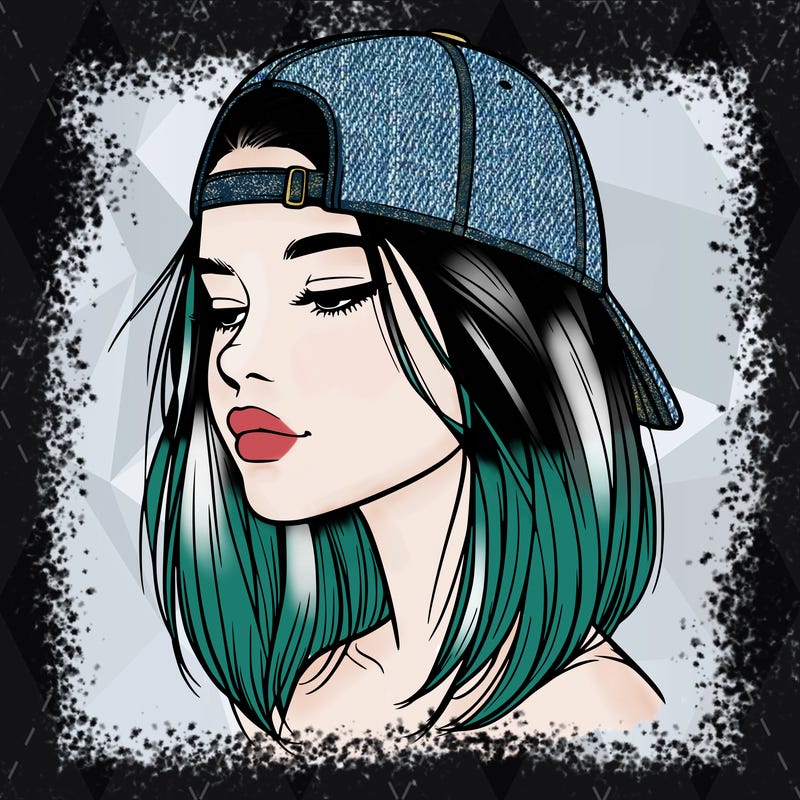 realistic  girl with a backwards hat