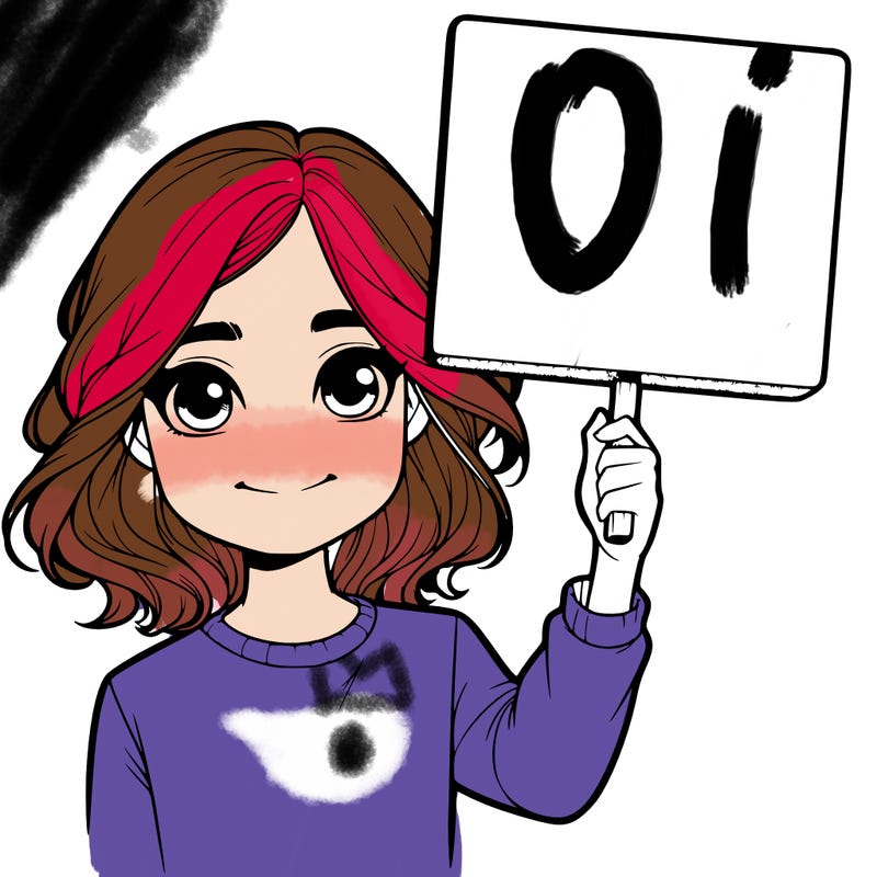 realistic girl holding up a sign