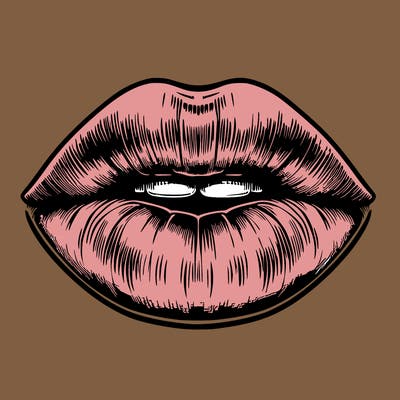 realistic mouth with lips