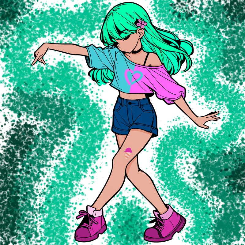 realistic girl danceing