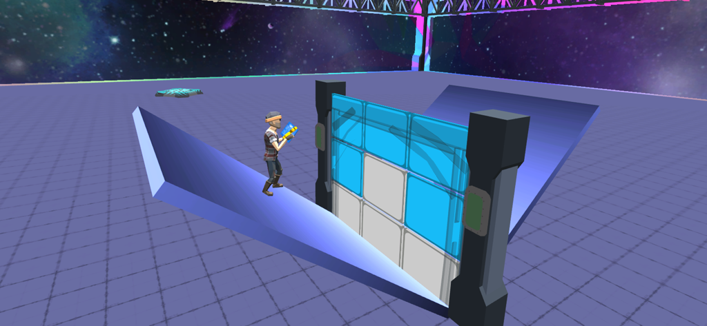 BuildNow GG - Building Shooter - A character practicing building wall structures in the BuildNow GG mobile game.