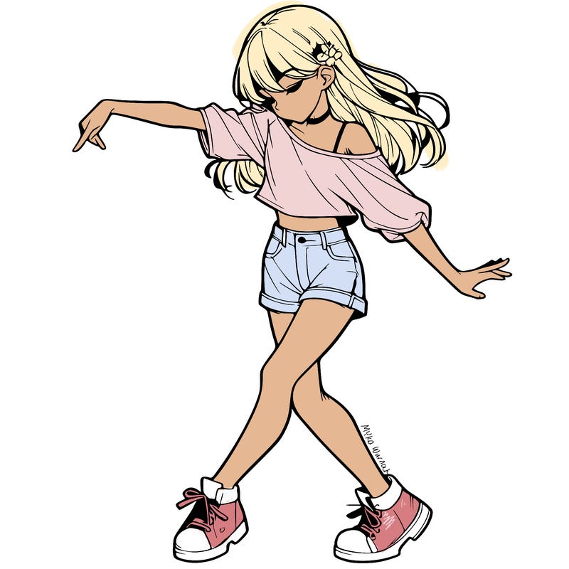 realistic girl danceing