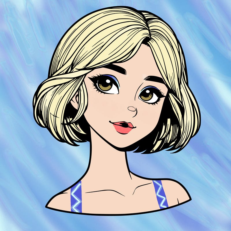 realistic girl with short hair
