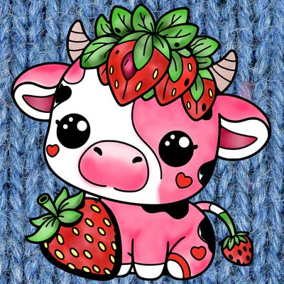 cute strawberry cow