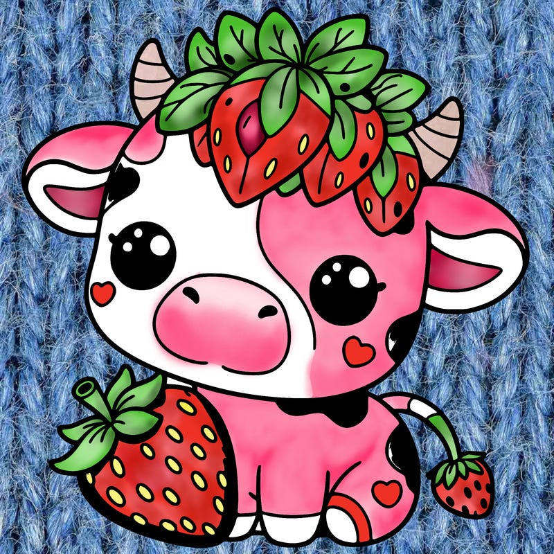 cute strawberry cow