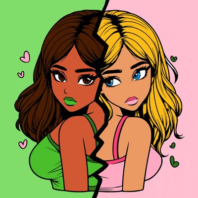 realistic girl split