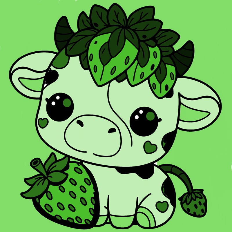 cute strawberry cow