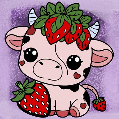 cute strawberry cow