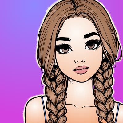 realistic girl with braids