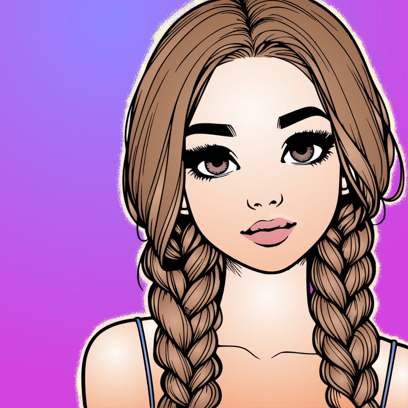 realistic girl with braids