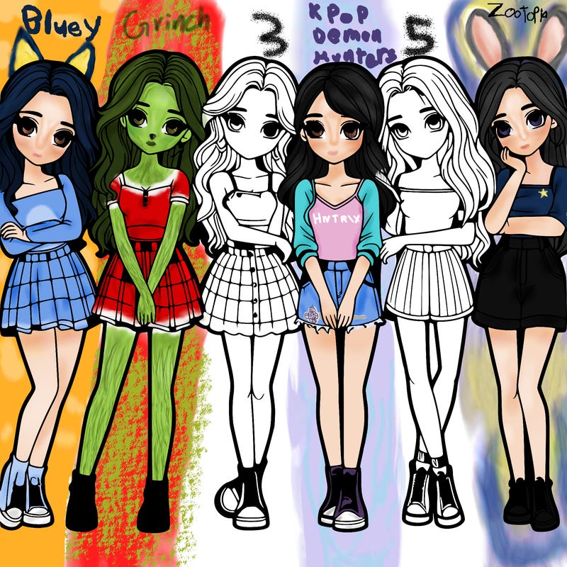 a group of girls realistic