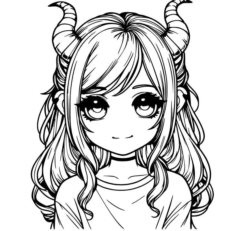 girl with horns realistic