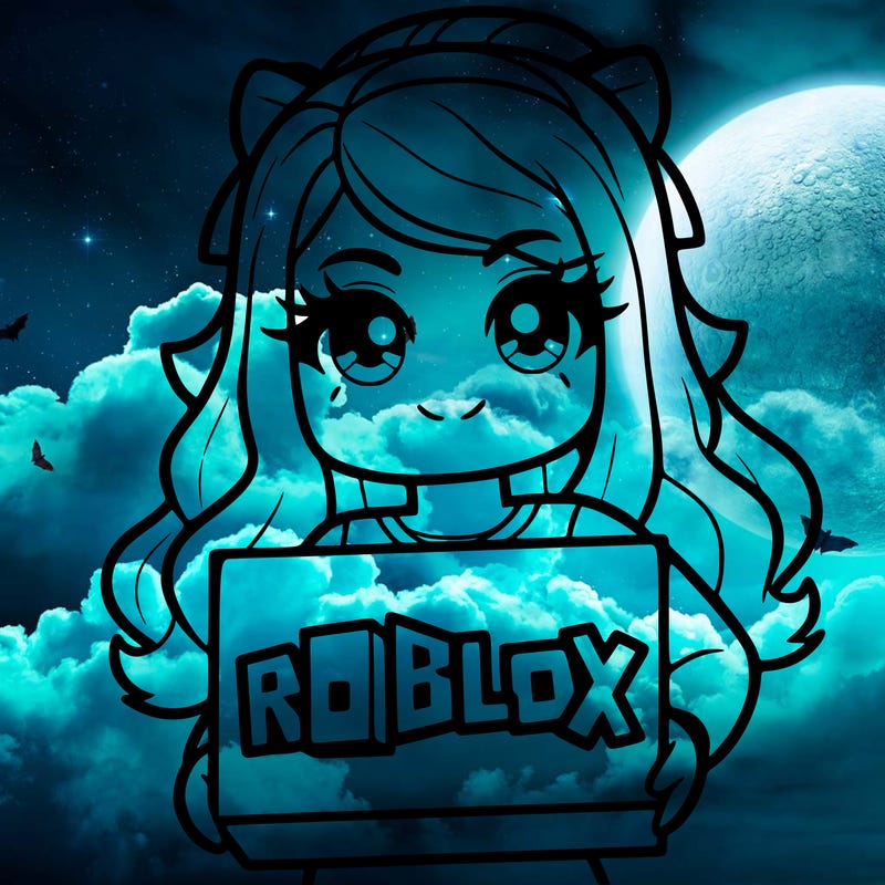 girl with roblox sign