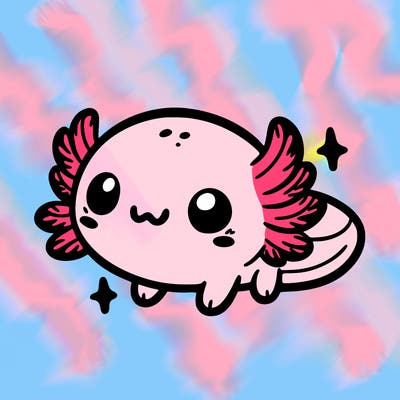 cute easy baby axolotl
