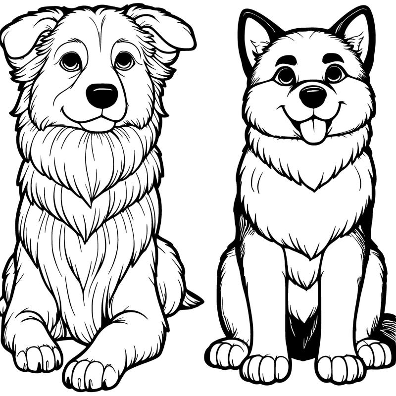 two realistic dogs next to each other