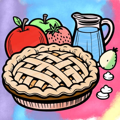 a pie of food