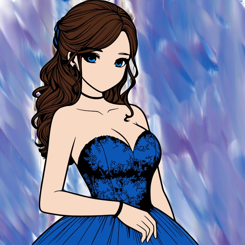 realistic girl in prom dress