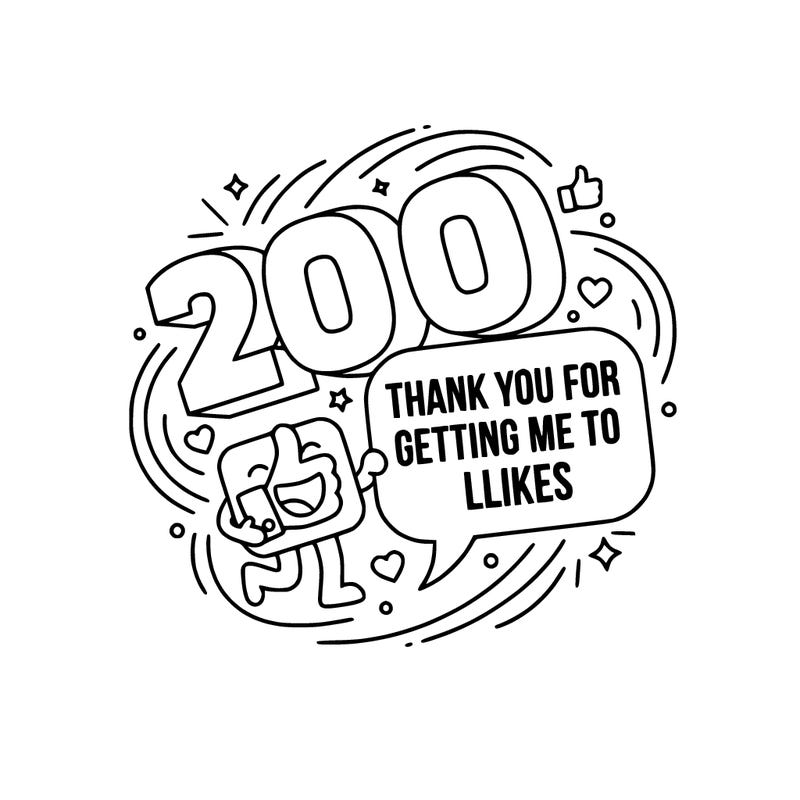 thank you for getting me to 200 likes