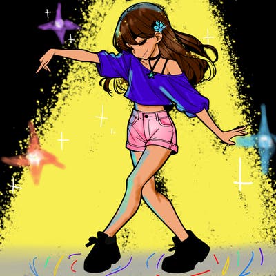 realistic girl danceing