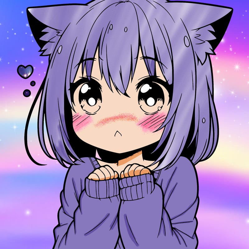 shy anime catgirl