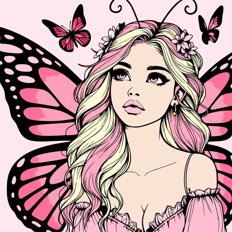 butterfly fairy realistic girl