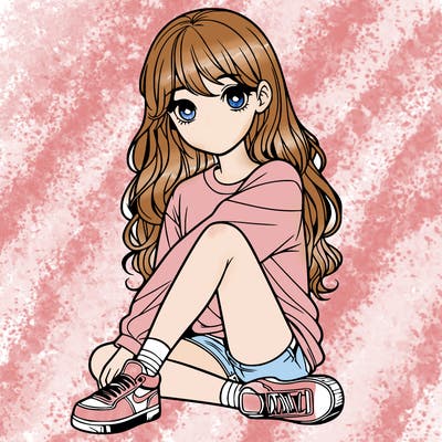 girl sitting realistic