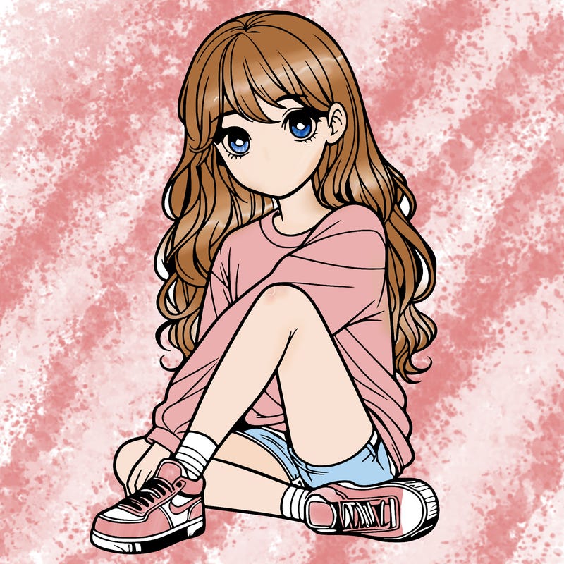 girl sitting realistic