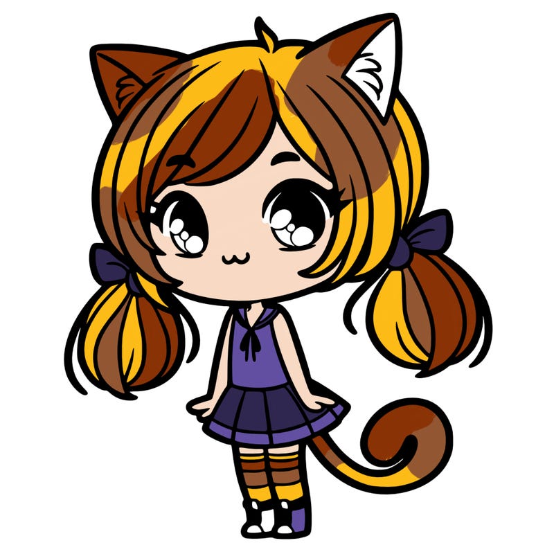 girl with cat ears and a tail