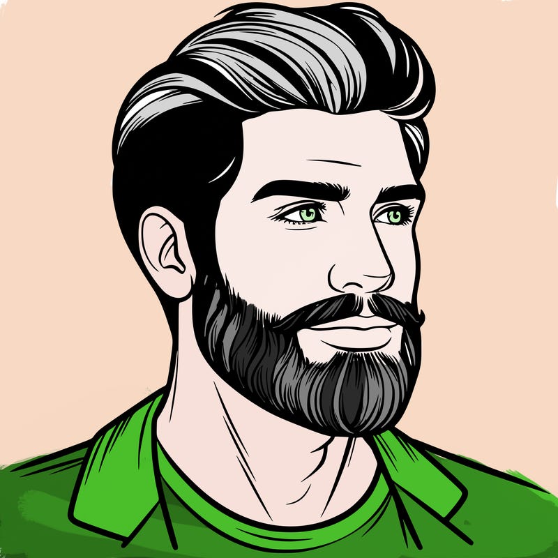 realistic man with beard