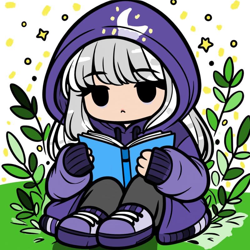 girl in oversized hoodie reading a book