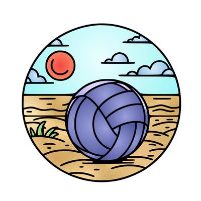 volleyball on a beach
