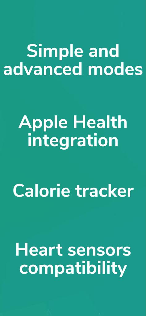 List of Cero Interval Timer features including Apple Health integration and calorie tracker