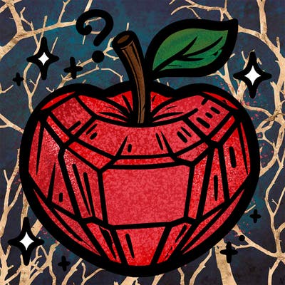 very shiny crystal apple