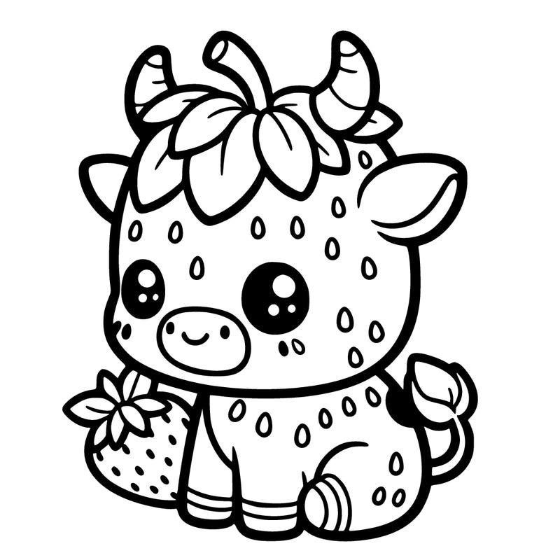 cute strawberry cow
