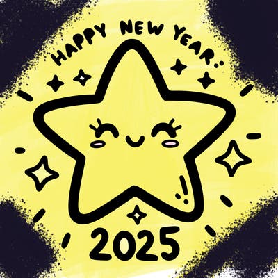 happy new year 2025 star wish