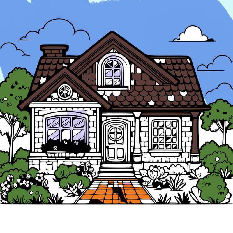 house with beautiful front garden