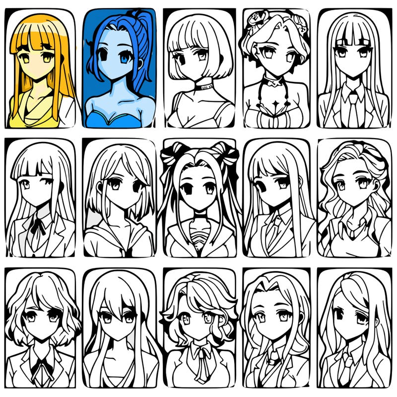 girls that look diffrent anime