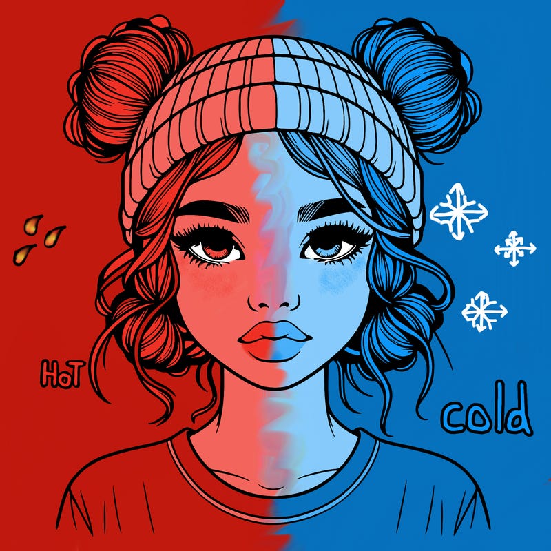 realistic girl with buns in her hair with a beanie on