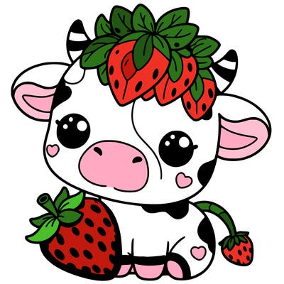 cute strawberry cow